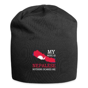 Nichts macht mir Angst Nepalesische Frau Nepal - Jersey-Beanie - Schwarz - Vorne