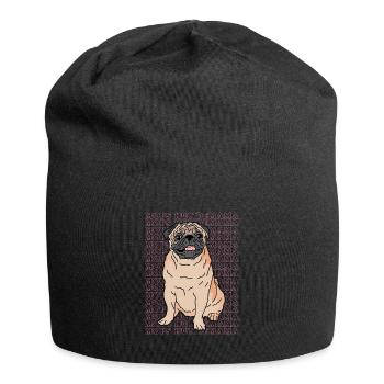 Pug Dog Mama Dogs Dog Owner Gift - Jersey Beanie - black - Front