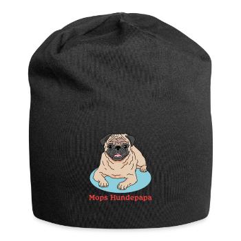 Pug Dog Daddy Dog Owner Dogs Gift - Jersey Beanie - black - Front