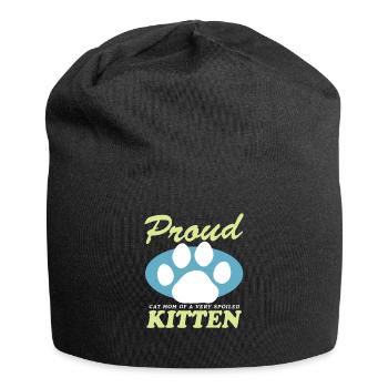 Cat Mama Cat Cadeau du propriétaire de chat - Bonnet en jersey - noir - Devant