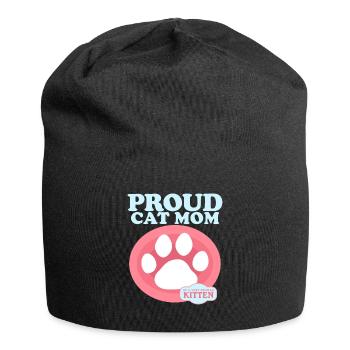 Cat Mama Cat Propriétaire Cat Cadeau - Bonnet en jersey - noir - Devant