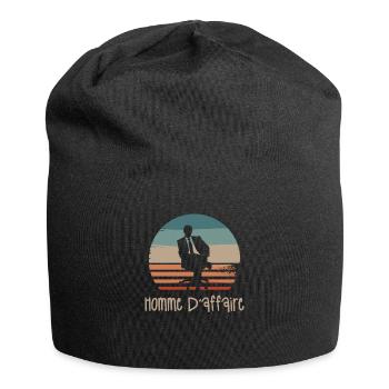 Vintage Retro Homme D'Affaire Chef d'entreprise - Bonnet en jersey - noir - Devant
