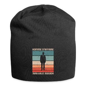 Vintage Retro Homme D'Affaire Chef d'entreprise - Bonnet en jersey - noir - Devant