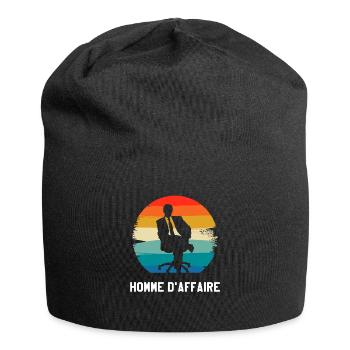 Vintage Retro Homme D'Affaire Chef d'entreprise - Bonnet en jersey - noir - Devant