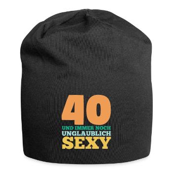 Vierzig 40 Jahre Vierzigster Geburtstag - Jersey-Beanie - Schwarz - Vorne