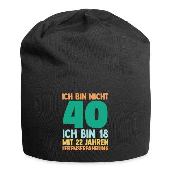 Vierzig 40 Jahre Vierzigster Geburtstag - Jersey-Beanie - Schwarz - Vorne