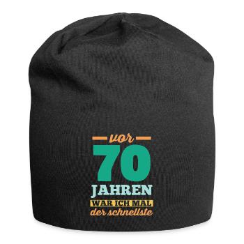 Siebzig 70 Jahre Siebzigster Geburtstag - Jersey-Beanie - Schwarz - Vorne
