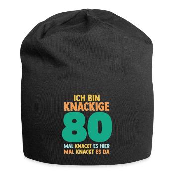 Achtzig 80 Jahre Achtzigster Geburtstag - Jersey-Beanie - Schwarz - Vorne