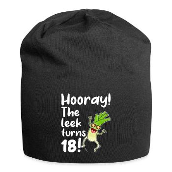 Hurray the leek turns 18 - Jersey Beanie - black - Front