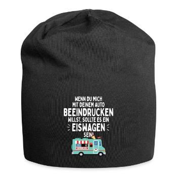 Eis Liebhaber Mich Mit Auto Beeindrucken Eiswagen - Jersey-Beanie - Schwarz - Vorne