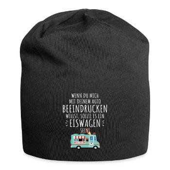 Eis Liebhaber Mich Mit Auto Beeindrucken Eiswagen - Jersey-Beanie - Schwarz - Vorne