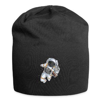 Astronaut Weltraum Mix Kassette Retro Vintage - Jersey-Beanie - Schwarz - Vorne