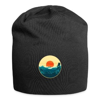 Hiking Mountain Peak Scenery Beautiful View - Jersey Beanie - black - Front