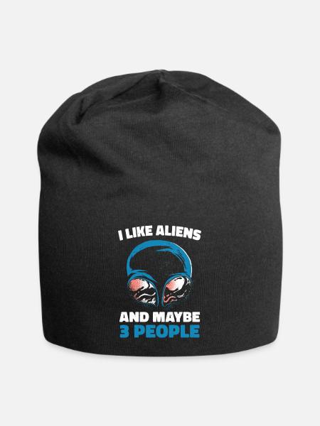 Alien UFO Aliens Außerirdischer - Jersey-Beanie - Schwarz