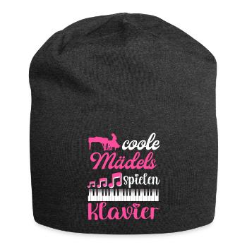 Coole Mädels spielen Klavier Damen - Jersey-Beanie - Anthrazit - Vorne