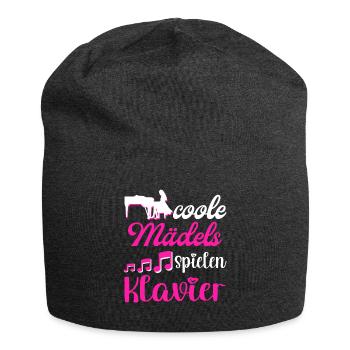 Coole Mädels spielen Klavier Damen - Jersey-Beanie - Anthrazit - Vorne