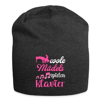 Coole Mädels spielen Klavier Damen - Jersey-Beanie - Anthrazit - Vorne