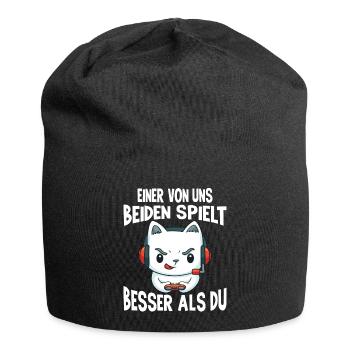 Der Controller Soll Mit Dir Sein. Videospiele - Jersey-Beanie - Schwarz - Vorne