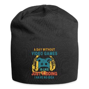 Ein Tag mit Videospielen ist wie - Jersey-Beanie - Schwarz - Vorne