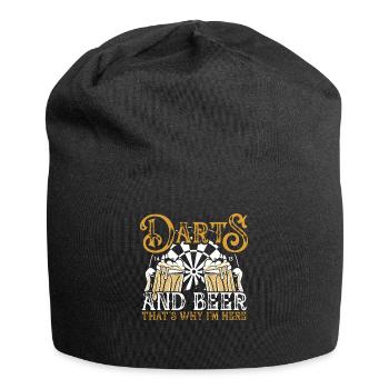 Je suis ici pour les fléchettes et la bière - Bonnet en jersey - noir - Devant