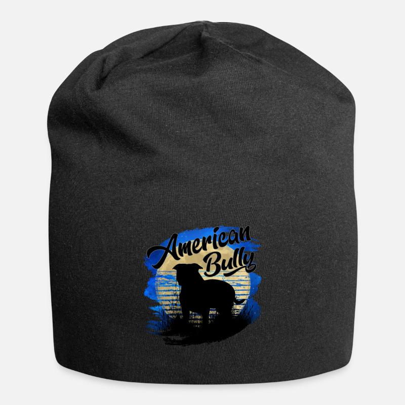 American Bully XL blue line artistic design - Jersey Beanie - black