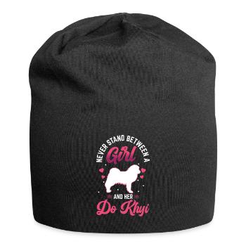 Fille et Do Khyi Tibetmastiff Grand Danois - Bonnet en jersey - noir - Devant