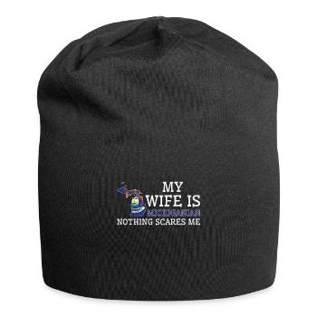 Rien ne me fait peur femme du Michigan - Bonnet en jersey - noir - Devant