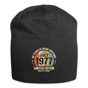 Juli 1977 46 Jahre Jubiläumsgeschenk - Jersey-Beanie - Anthrazit - Vorne