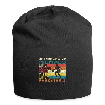 Basketball Geschenkidee Sport Design - Jersey-Beanie - Schwarz - Vorne