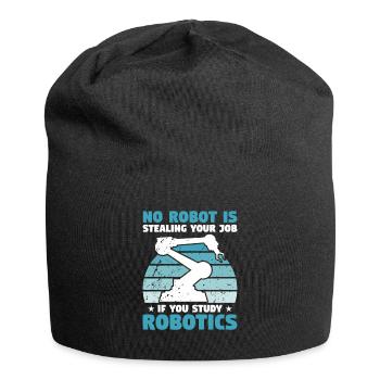 Kein Roboter stiehlt Ihren Job, wenn Sie studieren - Jersey-Beanie - Schwarz - Vorne