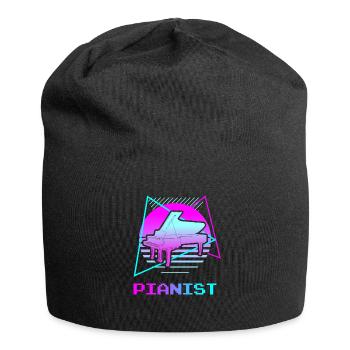 Rétro Pianiste Piano Instrument - Bonnet en jersey - noir - Devant