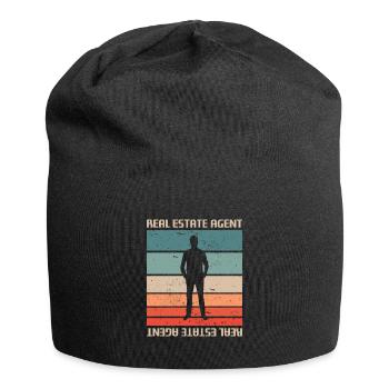 Vintage Retro Agent Immobilier Courtier - Bonnet en jersey - noir - Devant