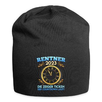 Rentner 2023 die Zeiger ticken Renteneintritt - Jersey-Beanie - Schwarz - Vorne