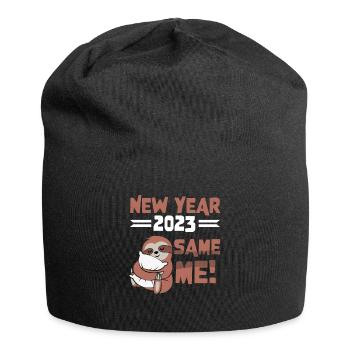 Nouvel An 2023 Same Me! Paresseux paresseux - Bonnet en jersey - noir - Devant