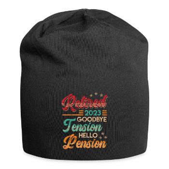Retirement 2023 Goodbye Tension hello Pension - Jersey Beanie - black - Front