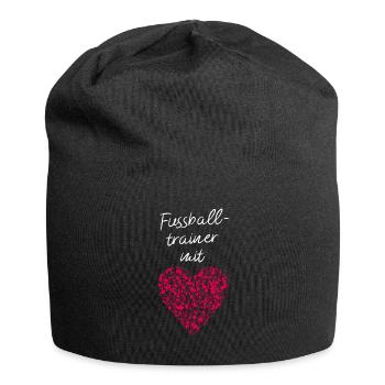 Fußballtrainer mit Herz Fußball Fußballspiele - Jersey-Beanie - Schwarz - Vorne