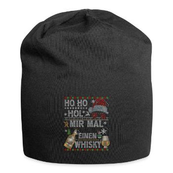 Ho Ho Hol Mir Mal Einen Whisky Ugly Christmas - Jersey-Beanie - Schwarz - Vorne