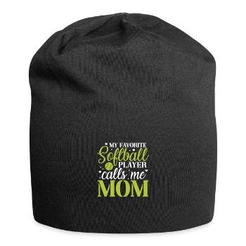 Softball Mother Baseball Daughter Son Gift - Jersey Beanie - black - Front