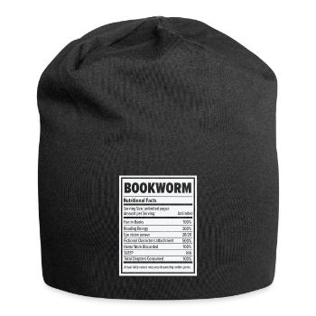 Book Lover Bookworm Nutritional Values Reader - Jersey Beanie - black - Front