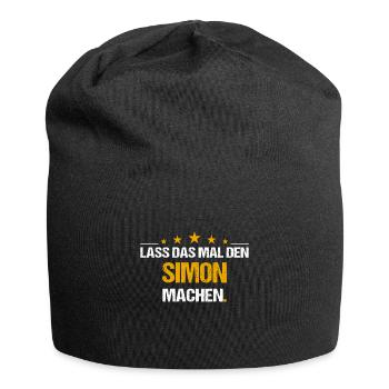 Lass das mal den Simon machen Name - Jersey-Beanie - Schwarz - Vorne