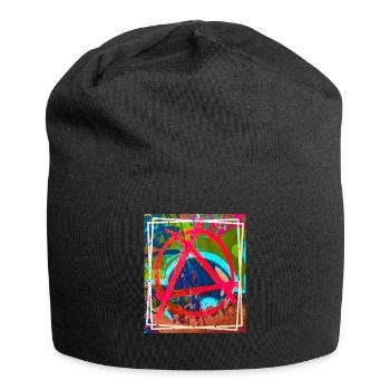 Anarchy Graffiti Bunt - Jersey-Beanie - Schwarz - Vorne