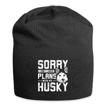 Désolé, je ne peux pas avoir de plans avec mon husky sibérien - Bonnet en jersey - noir - Devant