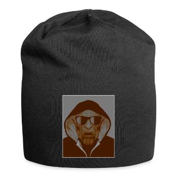 Ghetto Orc with sunglasses and hood - Jersey Beanie - black - Front