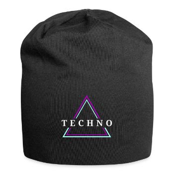 Techno House Party EDM Festival Goa Electro Rave - Jersey-Beanie - Schwarz - Vorne