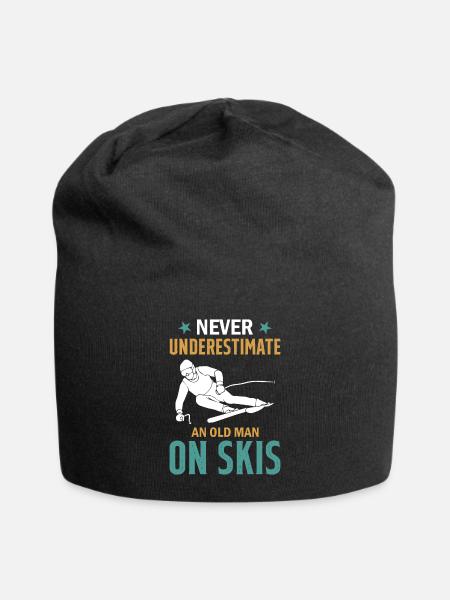 Ski Winter Skiing - Never Underestimate An Old Man - Jersey-Beanie - Schwarz