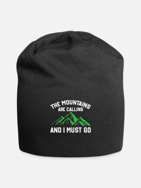 The Mountains Are Calling And I Must Go - Jersey-Beanie - Schwarz