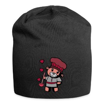 Chef amateur Art culinaire Teddy Bear Cook Soup Louche - Bonnet en jersey - noir - Devant