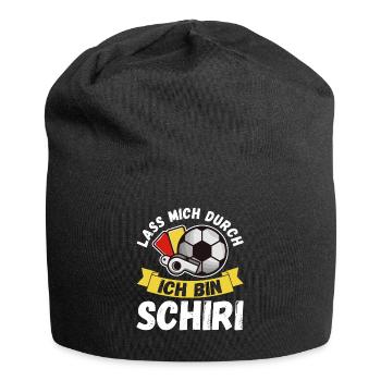 Schiri Unparteiischer Fußball Schiedsrichter - Jersey-Beanie - Schwarz - Vorne