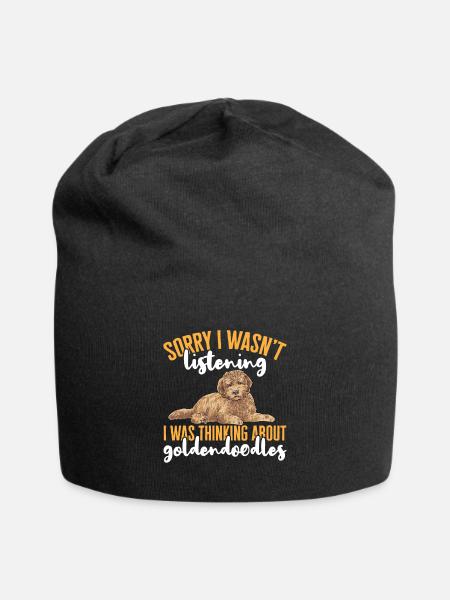 Goldendoodle Doodle Hund - Jersey-Beanie - Schwarz
