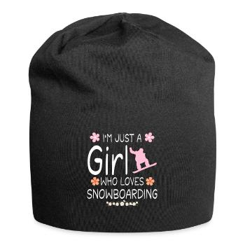Ich bin nur ein Mädchen, das Snowboarden liebt - Jersey-Beanie - Schwarz - Vorne